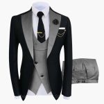 Men's Suit with Vest and Long-Sleeved Blazer - Image 2