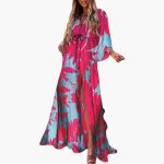 Colorful Summer Dress - Women's Maxi Dress with Floral Print - Image 4