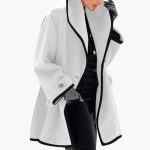 Women's Winter Coat with Wide Collar and Contrast Trim - Image 2