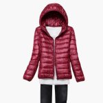 Women’s Down Jacket with Hood and Zipper - Image 13