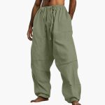 Men's Summer Pants with Wide Leg and Drawstring - Image 2
