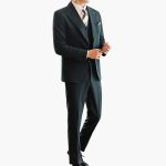 Men's Three-Piece Suit with Vest and Slim Fit Cut - Image 3