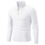 Men’s Sweater with Half-Zip Neckline and Ribbed Hem - Image 2