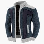 Men's Zip-Up Cardigan with Ribbed Cuffs - Image 7