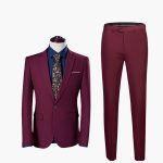 Men's Two-Piece Suit with Blazer and Flat Front Trousers - Image 3