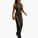 Sleeveless Full-Length Women's Jumpsuit with Waist Belt - Image 5