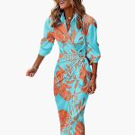 Striped Shirt Dress – Women's Maxi Dress Made of Cotton - Image 3