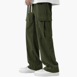 Men's Corduroy Pants with Elastic Waistband and Side Pockets - Image 5
