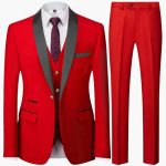 Men's Slim Fit Three-Piece Suit for Formal Occasions Year-Round - Image 7