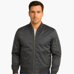 Men's Flight Jacket with Ribbed Collar - Image 5