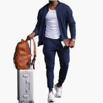 Men's Leisure Suit with Zipper Jacket and Jogging Pants - Image 2