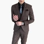 Men's Three-Piece Suit with Check Pattern for Every Season - Image 5