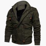 Men's Field Jacket with Adjustable Hood and Multiple Pockets - Image 9