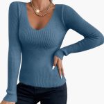 Women's Sweater with V-Neck and Long Sleeves - Image 5