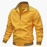 Men's Jacket with Ribbed Details and Front Zipper - Image 5