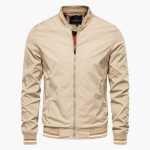 Men's Bomber Jacket with Zipper and Ribbed Cuff - Image 5