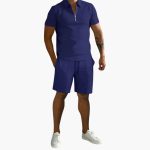 Men's Summer Two-Piece with Half-Zip Shirt and Shorts - Image 5