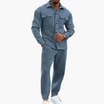 Two-Piece Men's Set with Long Sleeve Shirt and Pants - Image 10