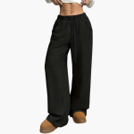 Women's Corduroy Trousers with High Waist and Wide Legs - Image 5