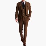 Men's Three-Piece Suit with Vest for Autumn and Winter