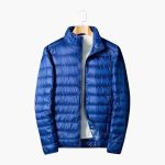 Men's Padded Jacket with Zipper and Stand-Up Collar - Image 2