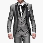 Men's Three-Piece Suit with Notch Lapel and Button Closure - Image 6