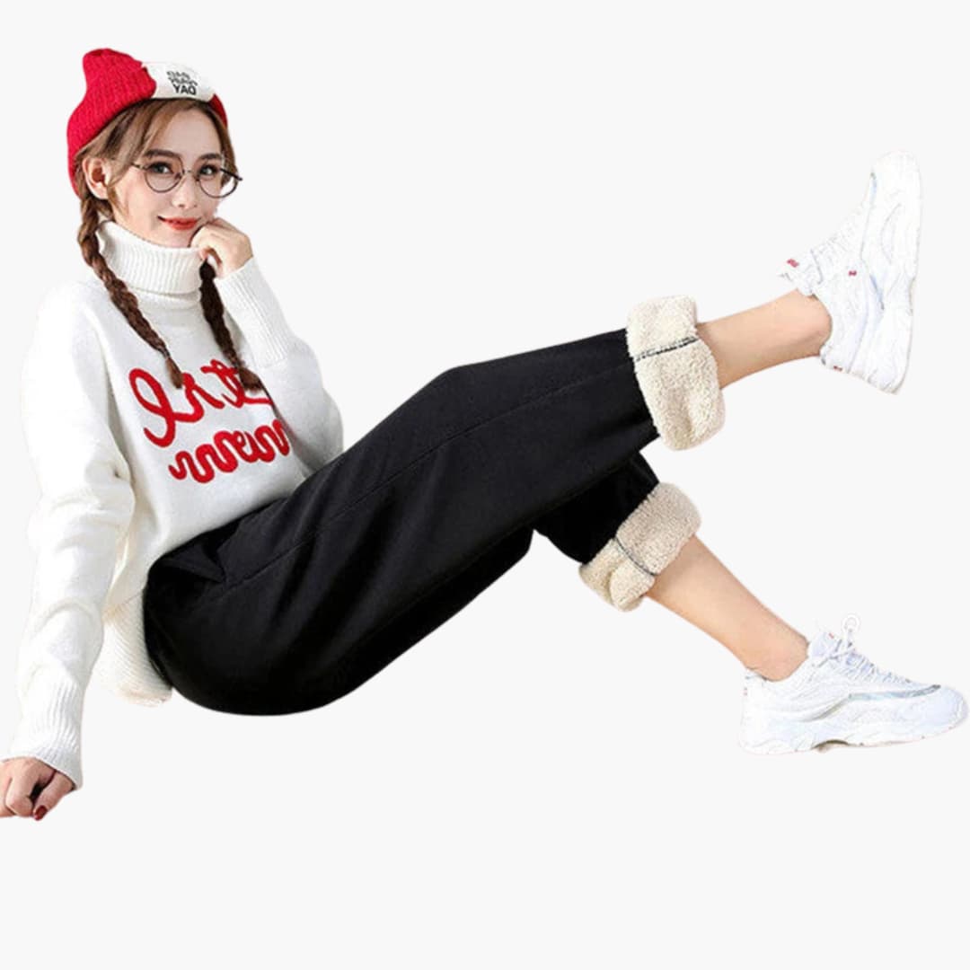 5_7_7e2177dd-84cc-48a1-be6b-677af2d11080.jpg Women's Jogging Pants with Drawstring Waistband and Cuffs - Image 1