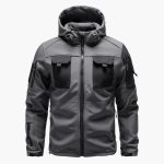 Men's Zip-Up Hooded Jacket with Multiple Pockets - Image 4
