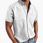 Men's Short Sleeve Shirt with Chest Pocket for Spring and Summer - Image 6