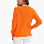 Women's Pullover with V-Neck and Ribbed Surface - Image 5