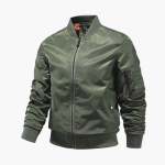 Men's Bomber Jacket with Zipper and Sleeve Pocket - Image 5