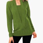 Women's Sweater with Deep V-Neck and Long Sleeves - Image 2