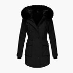 Women’s Parka Jacket with Hood and Flap Pockets - Image 3