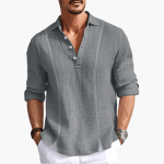 Men's Shirt - Casual Button-Up Long Sleeve Blouse for Summer - Image 5
