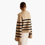 Women's Pullover with V-Neck and Striped Surface - Image 5