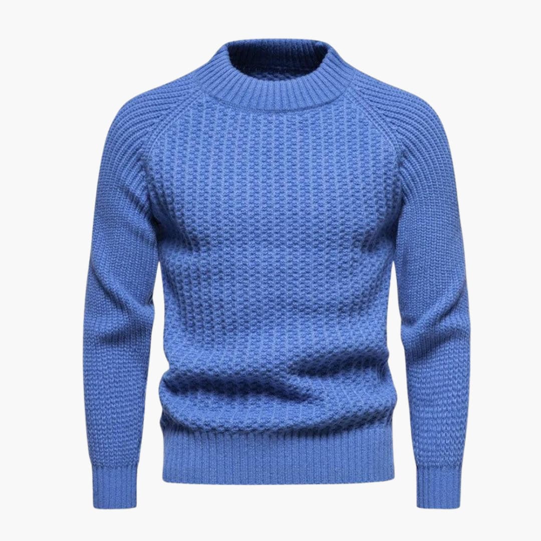 5_93.jpg Men's sweater with round neck and textured surface - Image 1