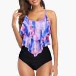 Two-Piece Women's Tankini with Ruffles and Tummy Control - Image 3