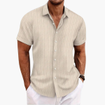 Men's Short Sleeve Striped Shirt – Button-Up for Summer - Image 5