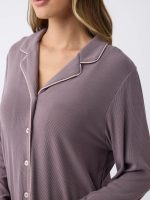 Women's Bamboo Rib-Knit Classic Long Sleeve Pajama Set - Image 39