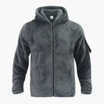 Men's Fleece Jacket with Hood and Zipper - Image 8