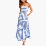 Maxi Dress for Women - Striped Summer Dress with Straps - Image 6