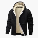 Men's Fleece Jacket with Zipper and Long Sleeves - Image 4