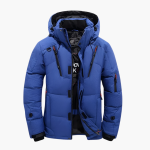 Men's Quilted Jacket with Hood and Zipper Pockets - Image 5