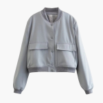 Women's Utility Bomber Jacket with Large Pockets - Image 5