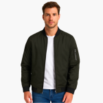 Men's Bomber Jacket with Ribbed Hem and Arm Pocket - Image 5