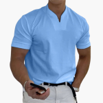 Slim Fit Shirt for Men – Short Sleeve with V-Neck Style - Image 5