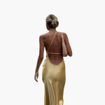 Satin Slip Dress for Women with Slit – Elegant Evening Dress - Image 5