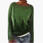 Women's Sweater with Round Neck and Tree Pattern - Image 2
