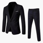Slim Fit Suit Set for Men with Blazer and Trousers - Image 6