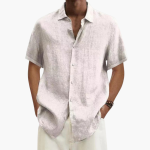 Men's Short Sleeve Shirt – Linen Button-Up Shirt for Summer - Image 6